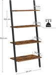 Ladder Shelf 4-Tier Rustic Brown and Black LLS43BX