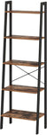 Ladder Shelf 5-Tier Rustic Brown