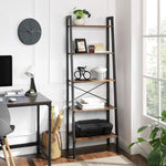 Ladder Shelf 5-Tier Rustic Brown