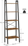 Ladder Shelf 5-Tier Rustic Brown