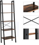 Ladder Shelf 5-Tier Rustic Brown