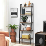 Ladder Shelf 5-Tier Rustic Brown