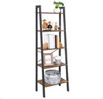 Ladder Shelf 5-Tier Rustic Brown