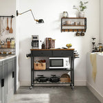 Kitchen Shelf Rustic Brown and Black