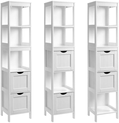 Floor Cabinet with Shelves and Drawers White BBC66WT