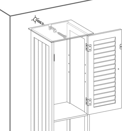 Floor Cabinet with 2 Doors and Shelves White BBC69WT