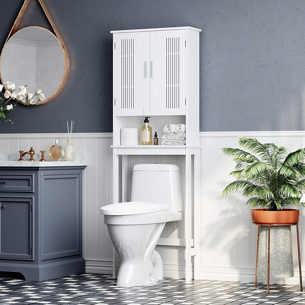 Toilet Shelf with Shelf and Double Doors White BBC10WT