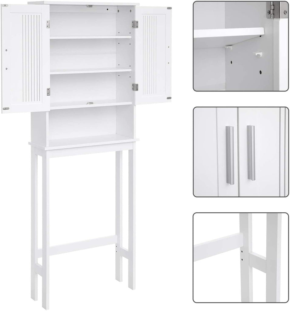 Toilet Shelf with Shelf and Double Doors White BBC10WT