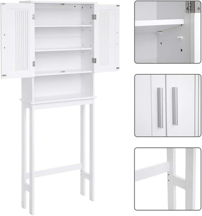 Toilet Shelf with Shelf and Double Doors White BBC10WT