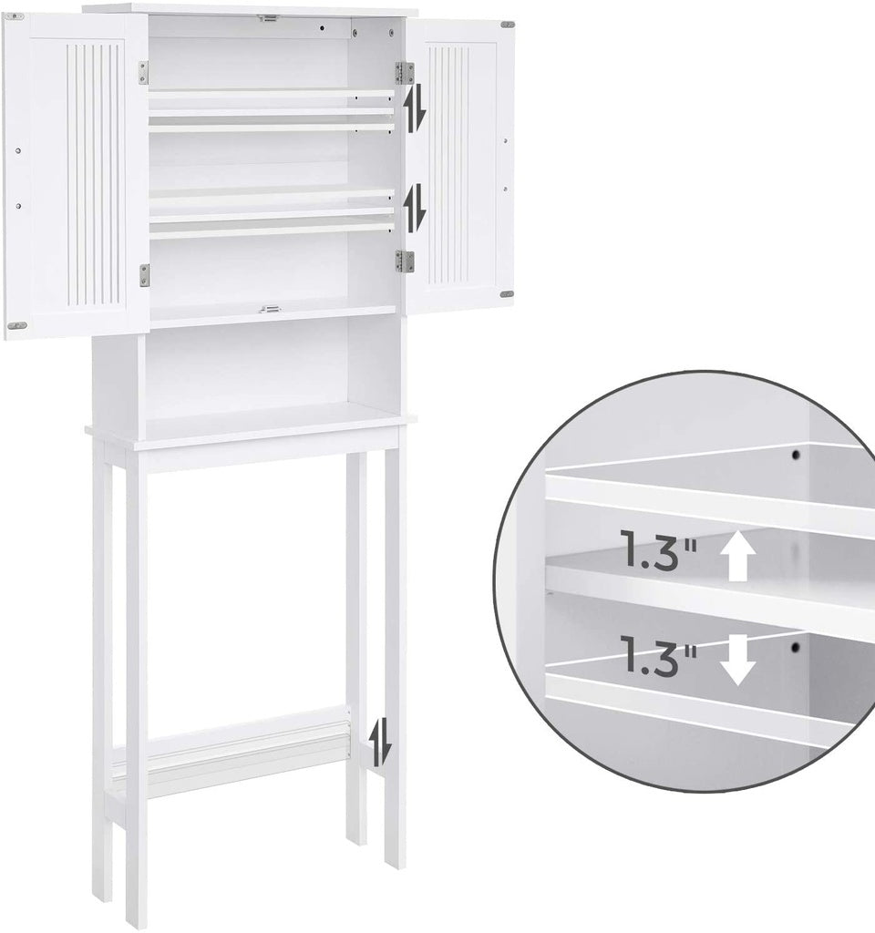 Toilet Shelf with Shelf and Double Doors White BBC10WT