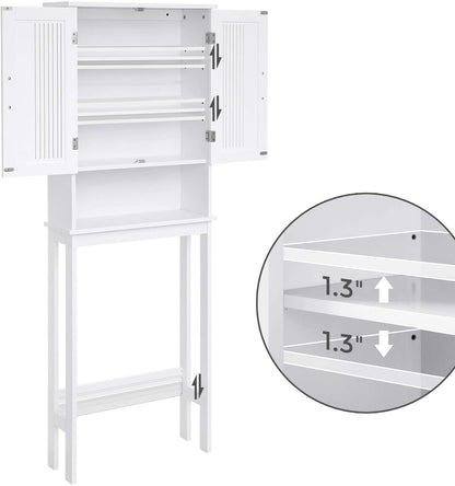 Toilet Shelf with Shelf and Double Doors White BBC10WT