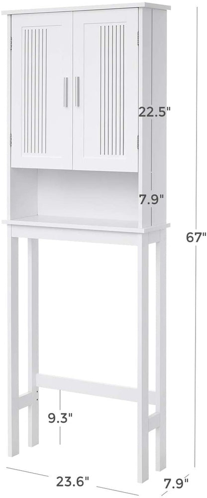 Toilet Shelf with Shelf and Double Doors White BBC10WT