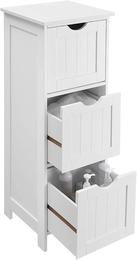 Floor Cabinet With 3 Drawers White