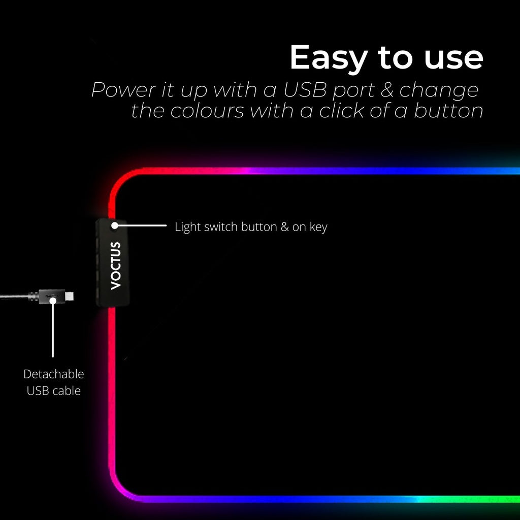 Rgb Mouse Pad 4 Usb Ports 900X400X4Mm
