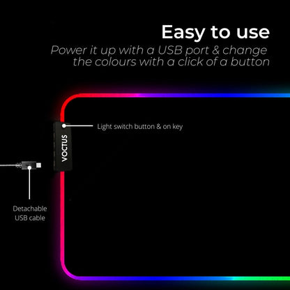 Rgb Mouse Pad 4 Usb Ports 900X400X4Mm