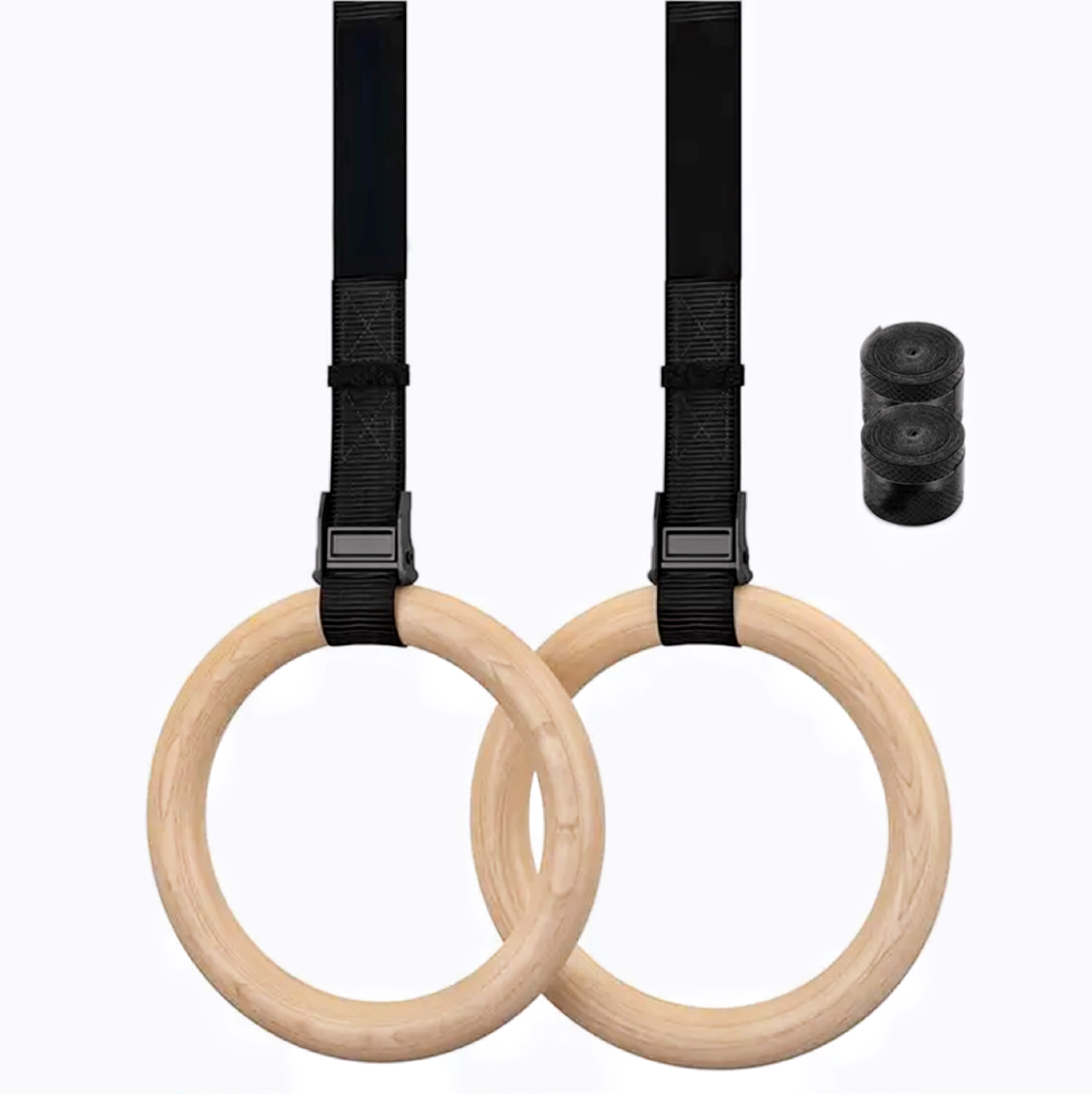Wooden Gymnastic Rings 32Mm For Gym Exercise Fitness Wooden
