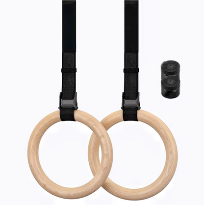 Wooden Gymnastic Rings 32Mm For Gym Exercise Fitness Wooden