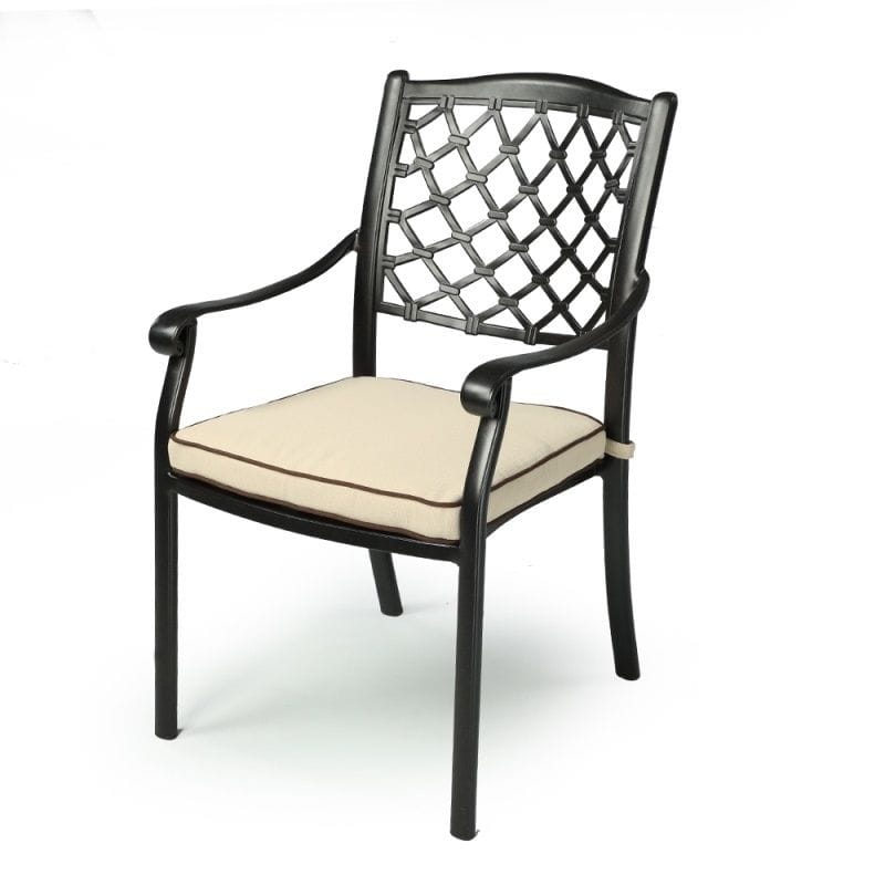 Outdoor Dining Chair Black Aluminium