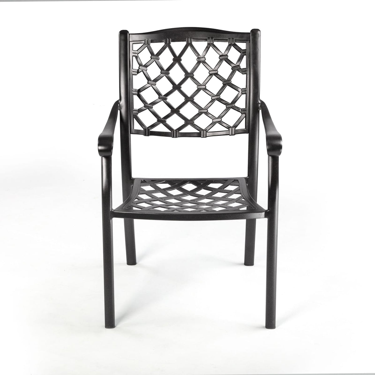 Outdoor Dining Chair Black Aluminium