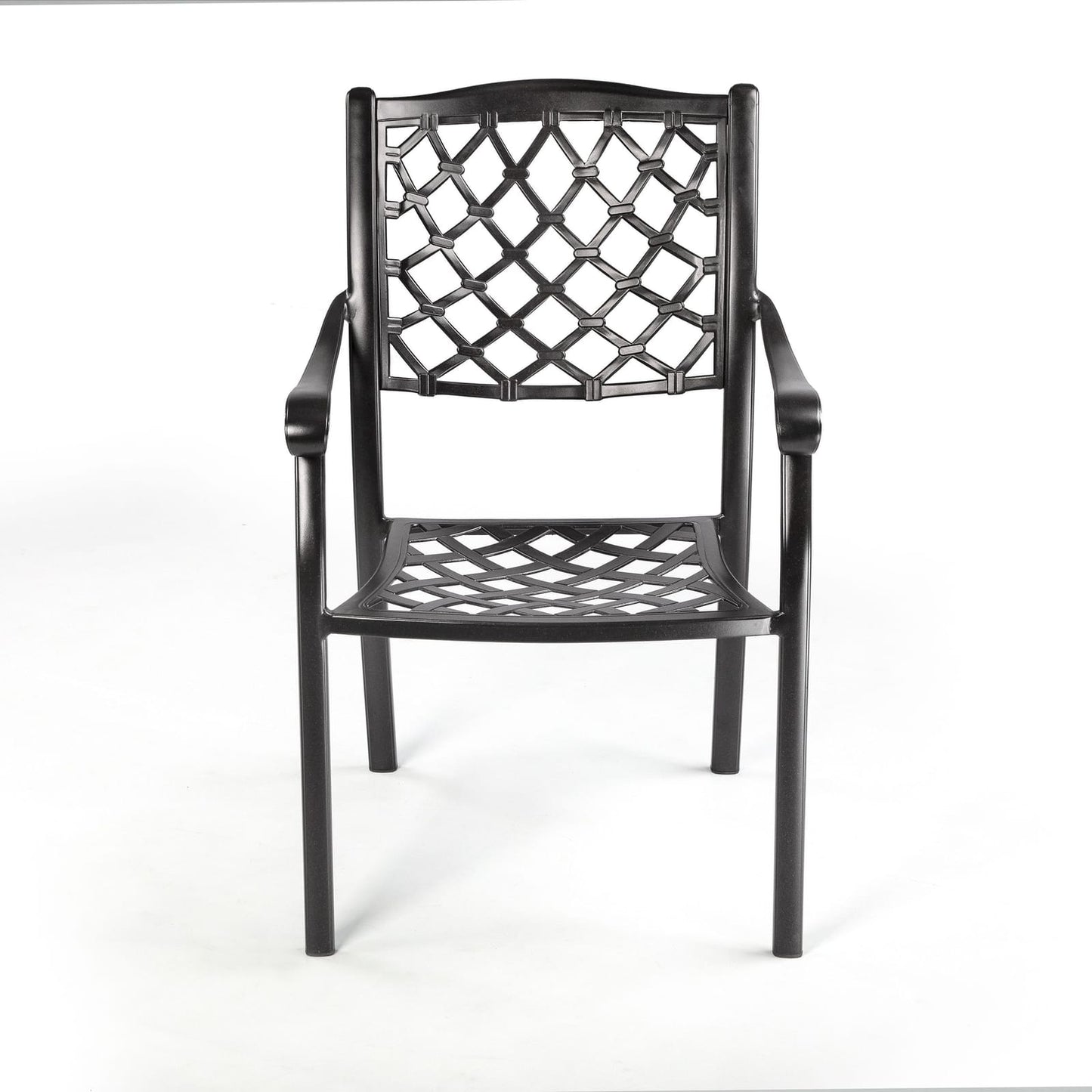 Outdoor Dining Chair Black Aluminium