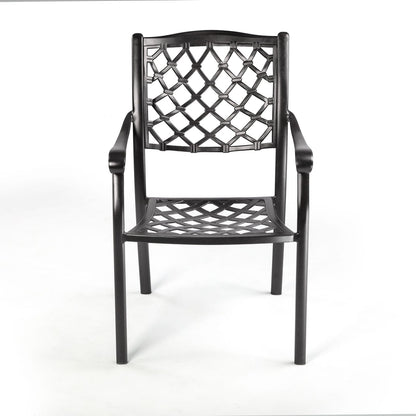 Outdoor Dining Chair Black Aluminium