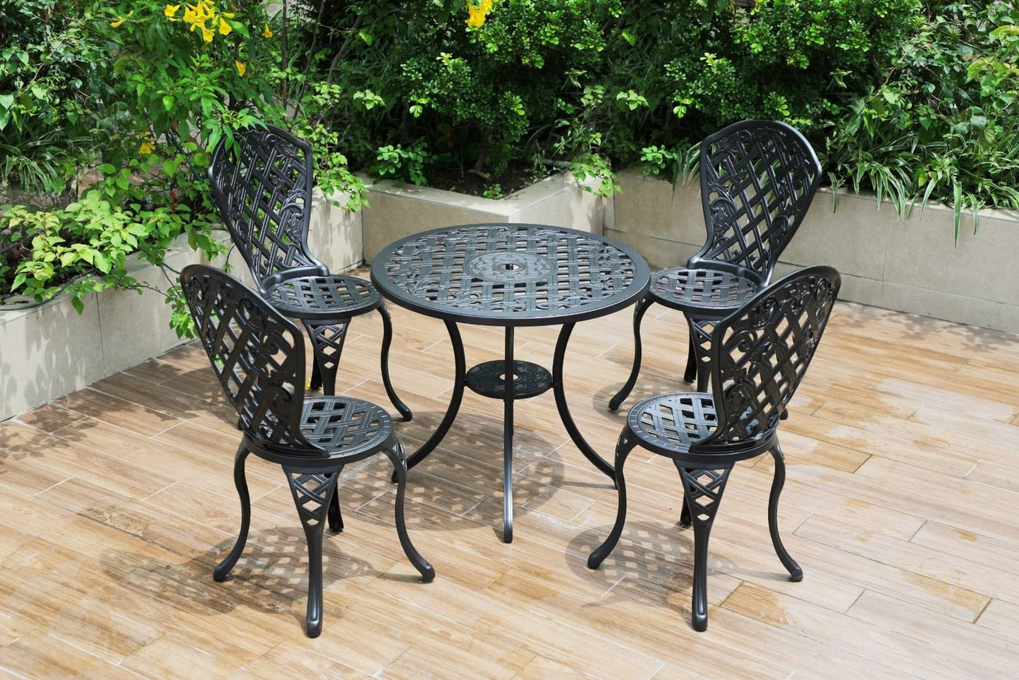 Outdoor Dining 5 Piece Aluminium Set 47x50x93cm