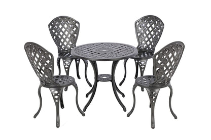 Outdoor Dining 5 Piece Aluminium Set 47x50x93cm