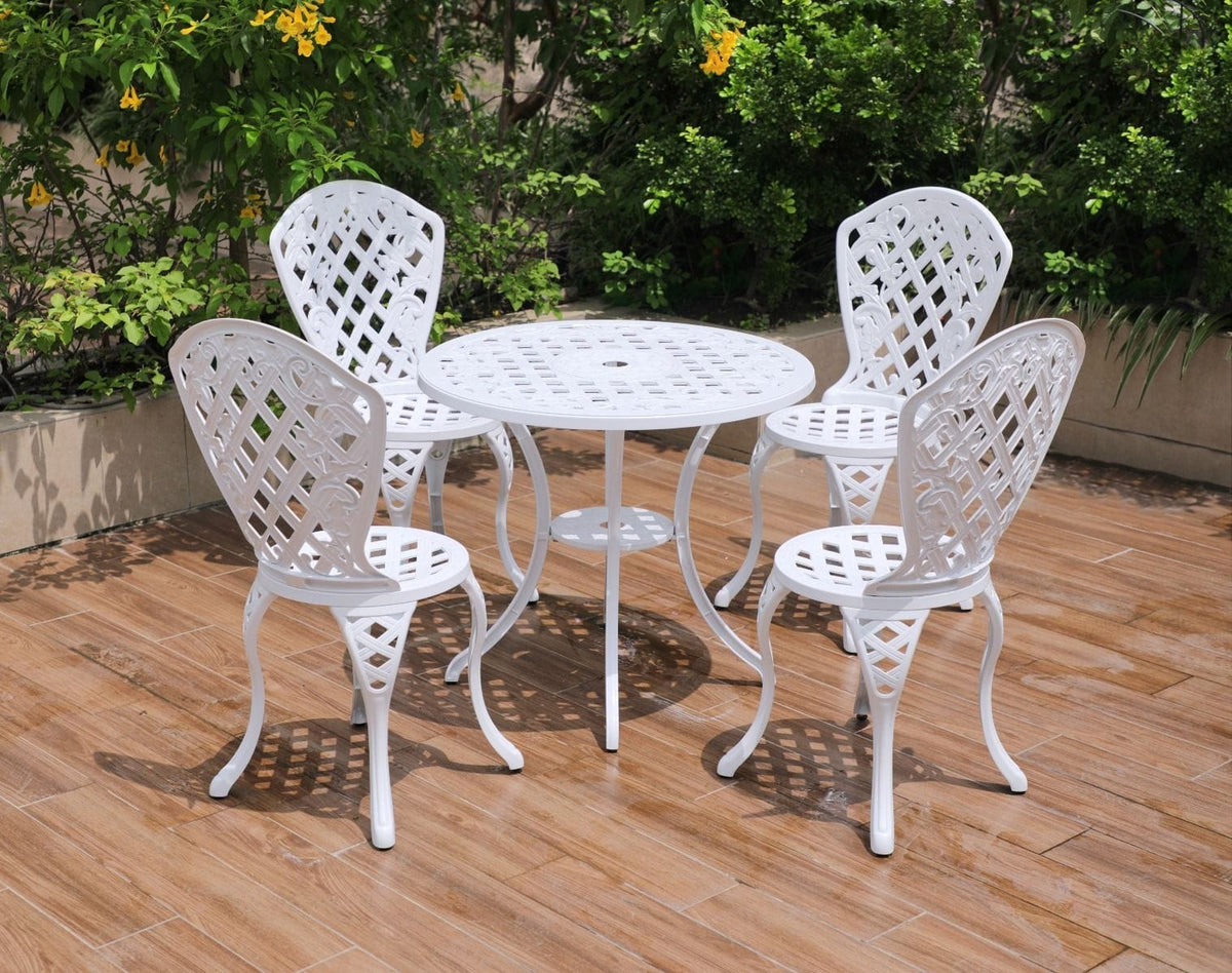 Aluminium Outdoor 5 Piece Setting 47x50x93cm