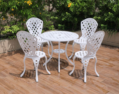 Aluminium Outdoor 5 Piece Setting 47x50x93cm