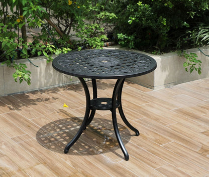 Aluminium Outdoor Table Black 79x79x69cm