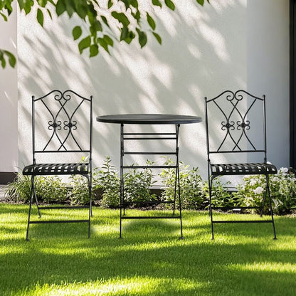 Outdoor Dining Set White Iron