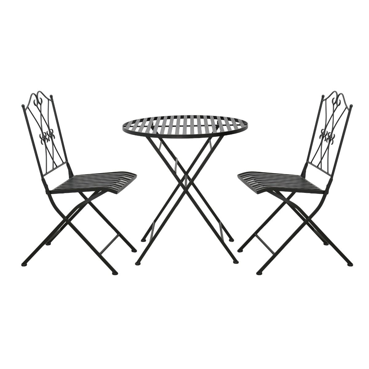 Outdoor Dining Set White Iron