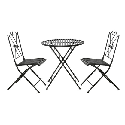 Outdoor Dining Set White Iron