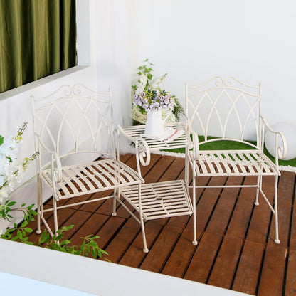Outdoor Lounge Set White 160x67x95cm