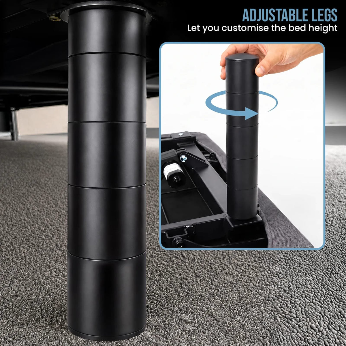 Adjustable Double Bed Base With Wireless Remote 138x188cm