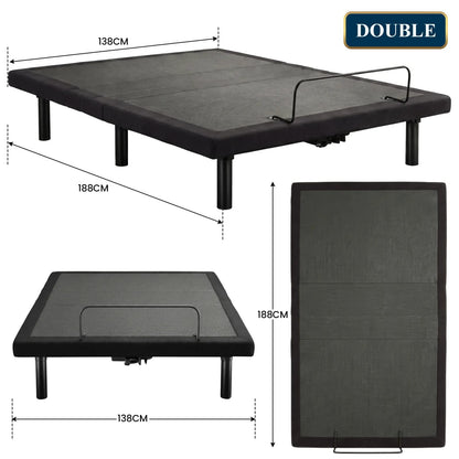 Adjustable Double Bed Base With Wireless Remote 138x188cm