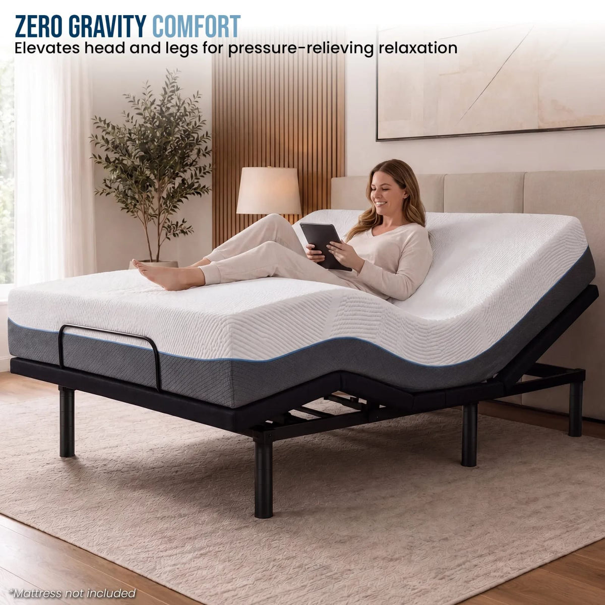 Adjustable Double Bed Base With Wireless Remote 138x188cm