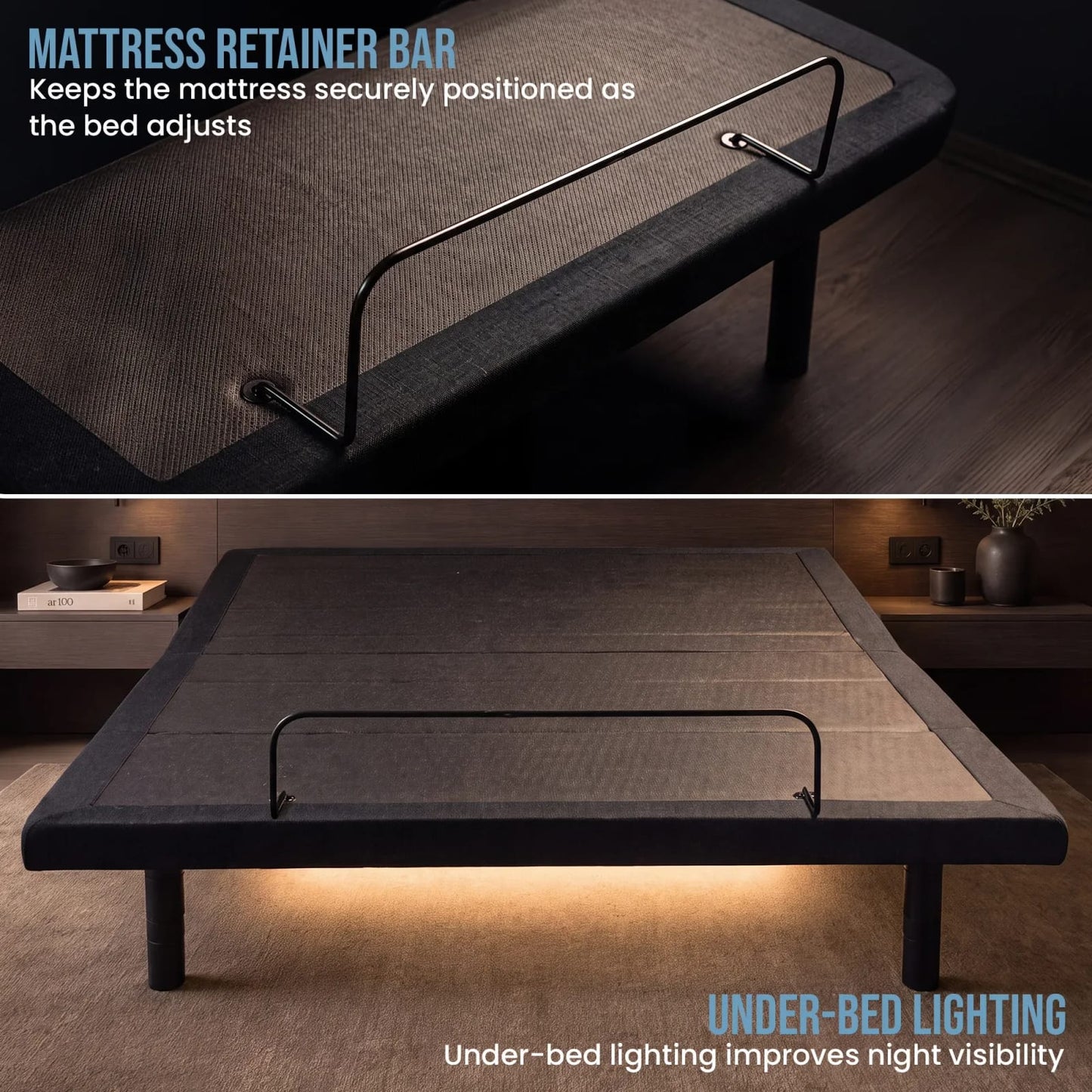 Adjustable Double Bed Base With Wireless Remote 138x188cm