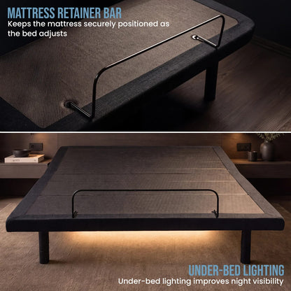 Adjustable Double Bed Base With Wireless Remote 138x188cm
