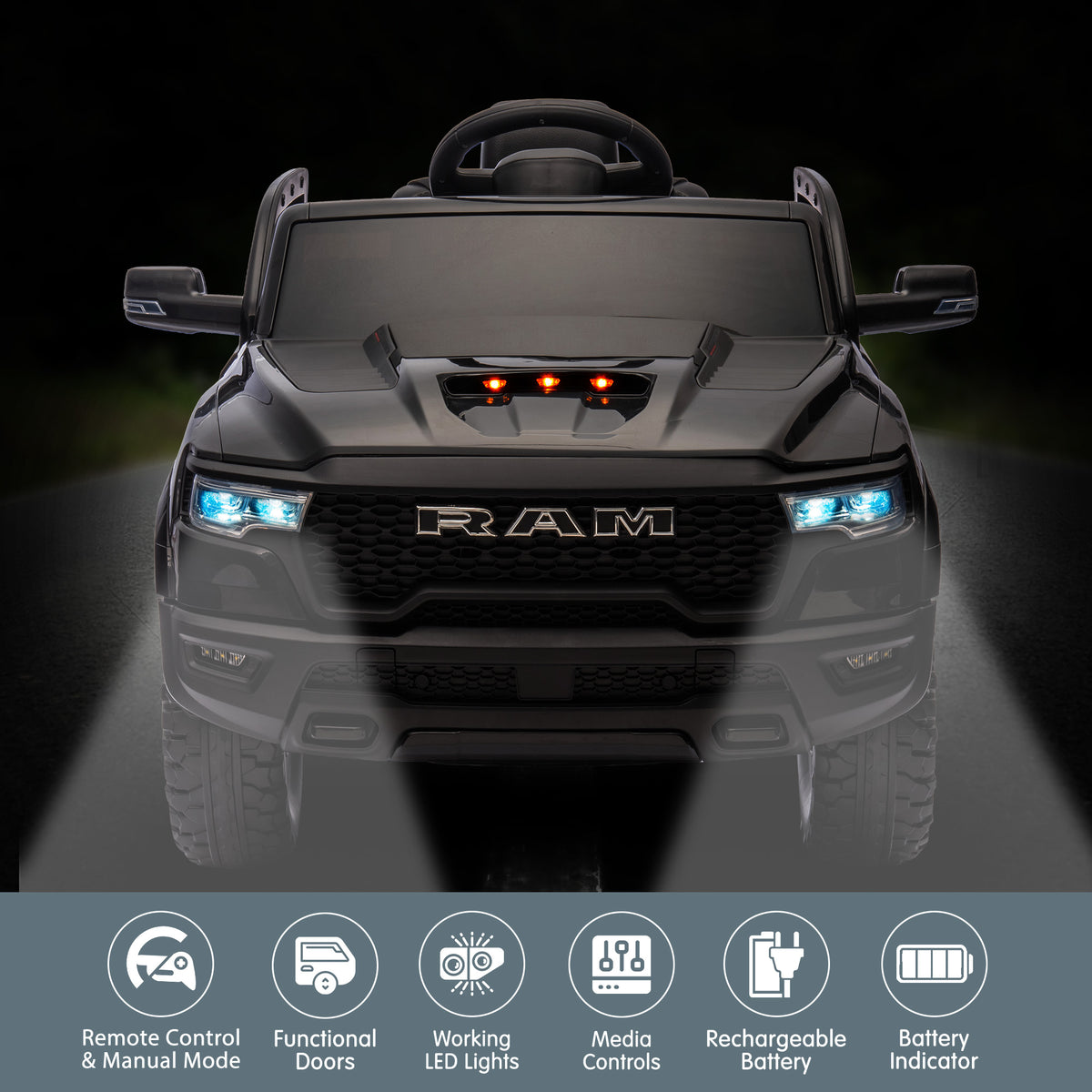 Ram 1500 Rho Kids Electric Ride On Car With Remote Control King Size