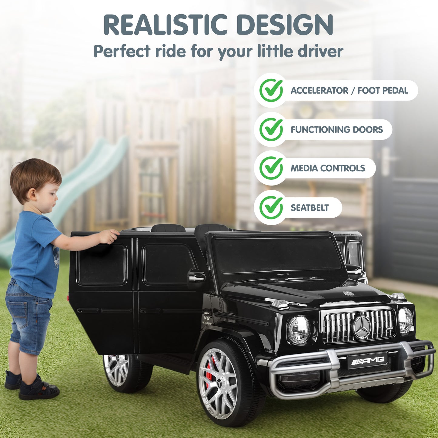 Mercedes Benz Amg G63 Kids Electric Two Seater Ride On Car With