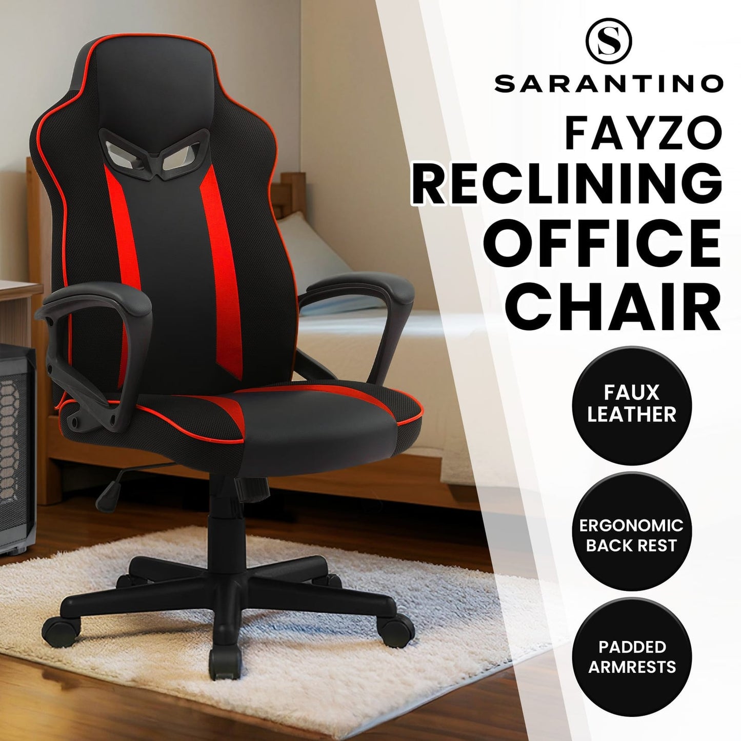 Racing Office Chair Adjustable Height 60x60x105cm