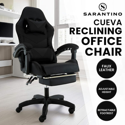 Reclining Office Chair Black 62x56x109cm