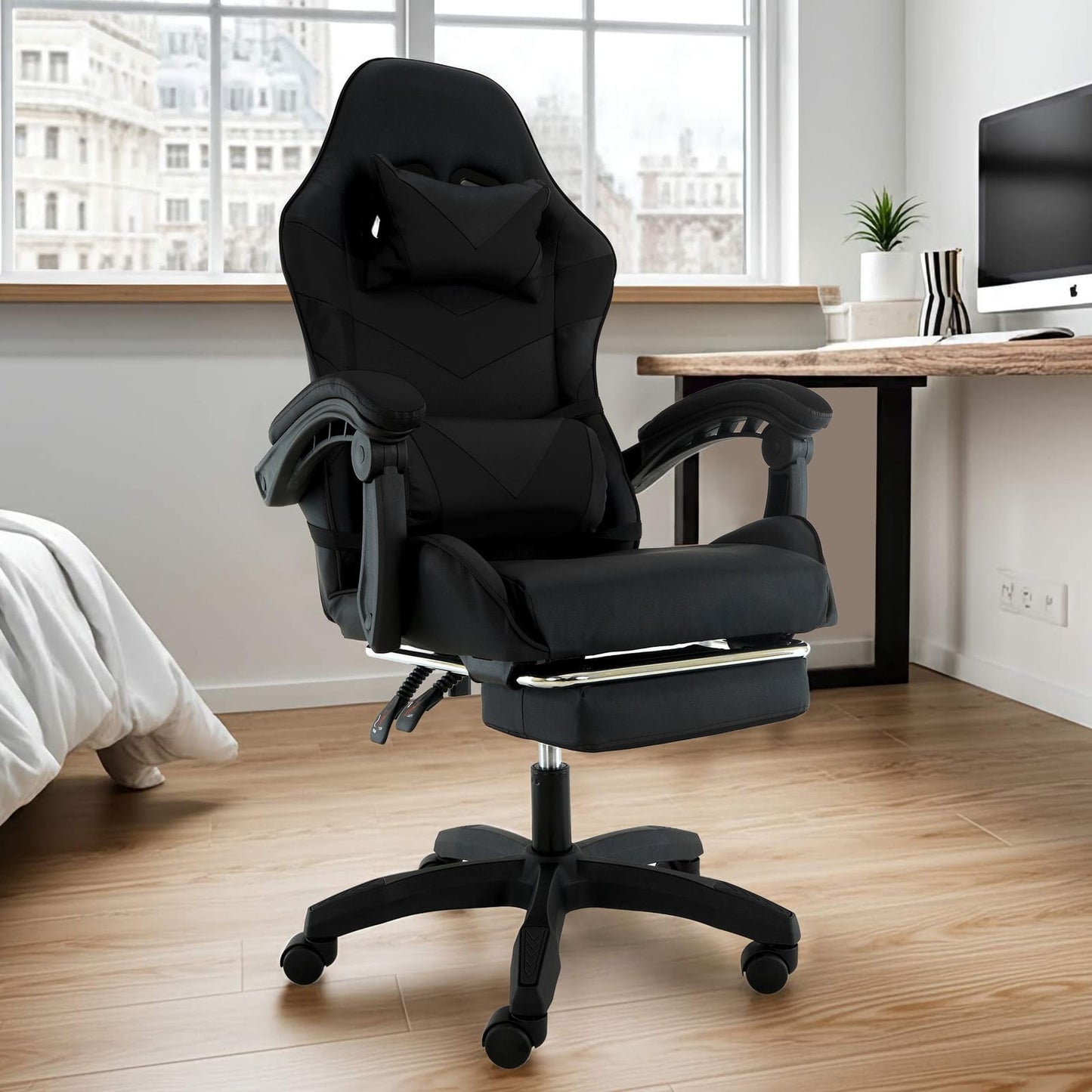 Reclining Office Chair Black 62x56x109cm