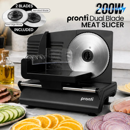 Pronti Electric Meat Slicer- Food Cheese Processor Vegetable Kitchen Deli