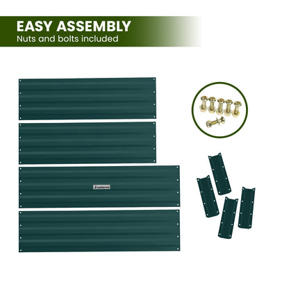 Garden Bed 120 X 60 X 30Cm Galvanized Steel - Green