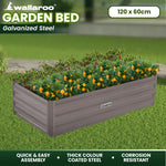 Garden Bed 120 X 60 X 30Cm Galvanized Steel - Grey