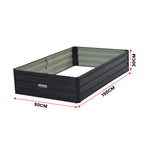 150 X 90 X 30Cm Galvanized Steel Garden Bed - Black