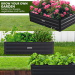 Garden Bed 210 X 90 X 30Cm Galvanized Steel - Black King Size