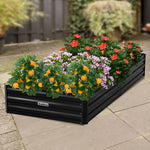 Garden Bed 210 X 90 X 30Cm Galvanized Steel - Black King Size